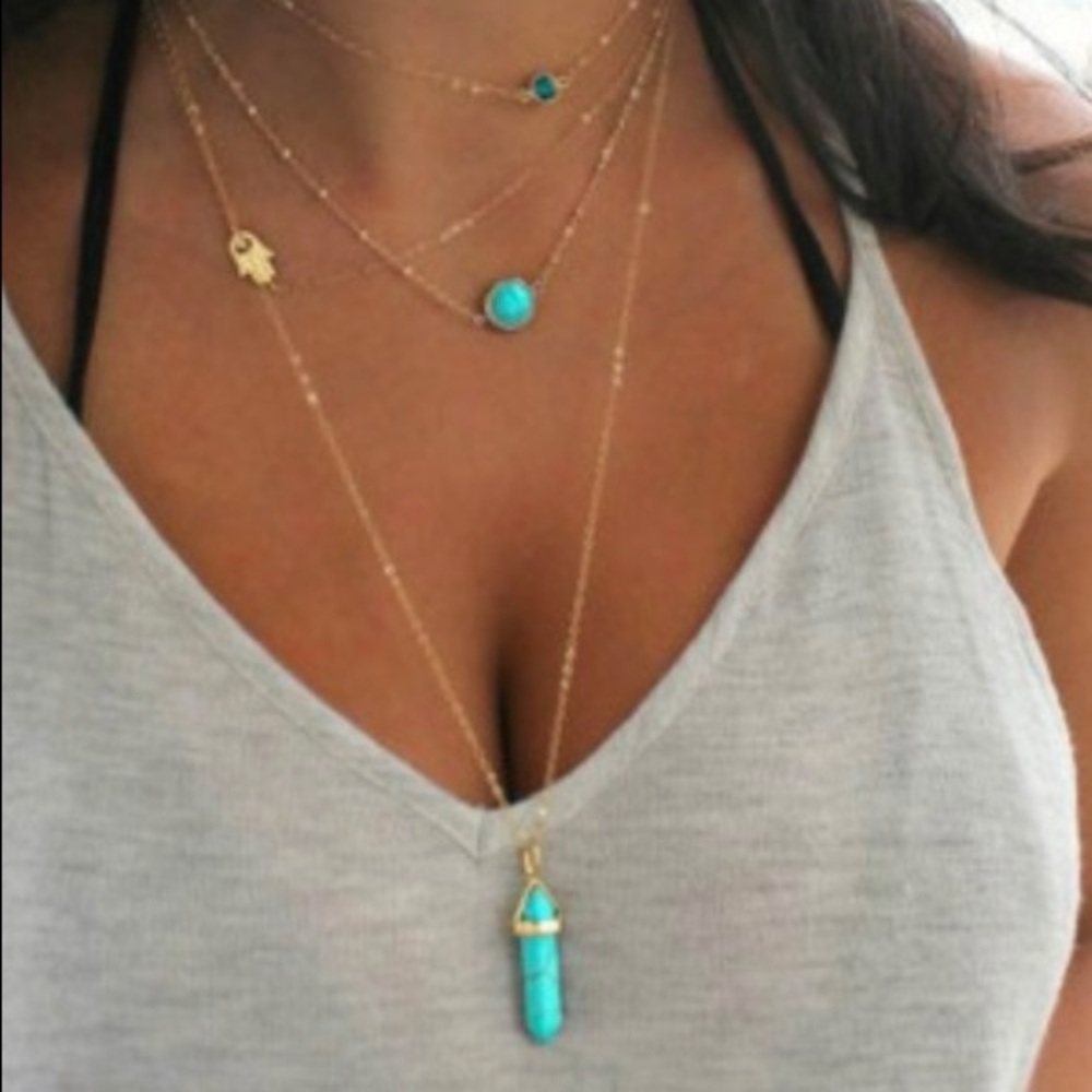Multi layer Gemstone necklace
